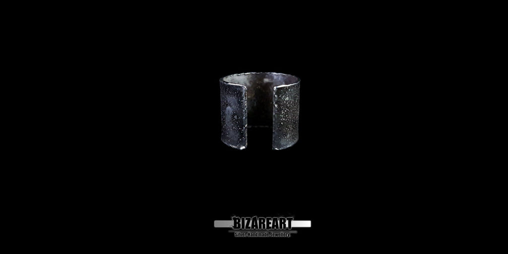 Oxidierter Silberring „Auge des Ra“, verstellbare ägyptische offene Band